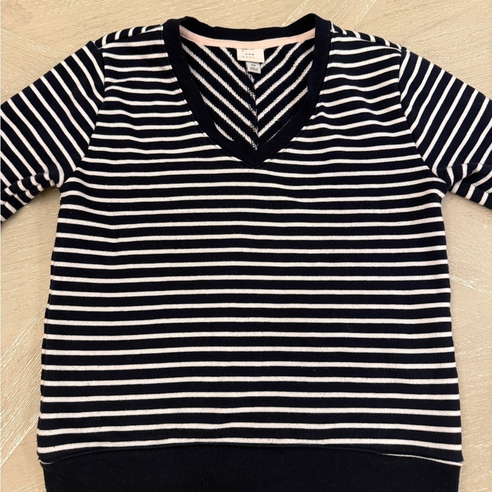a new day Navy and White V-Neck striped Sweater